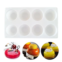 8 Cavity Flat Round Silicone Cake Mold for DIY Chocolate Mousse Jelly Pudding Pastry Ice Cream Dessert Bread Bakeware Pan Tools