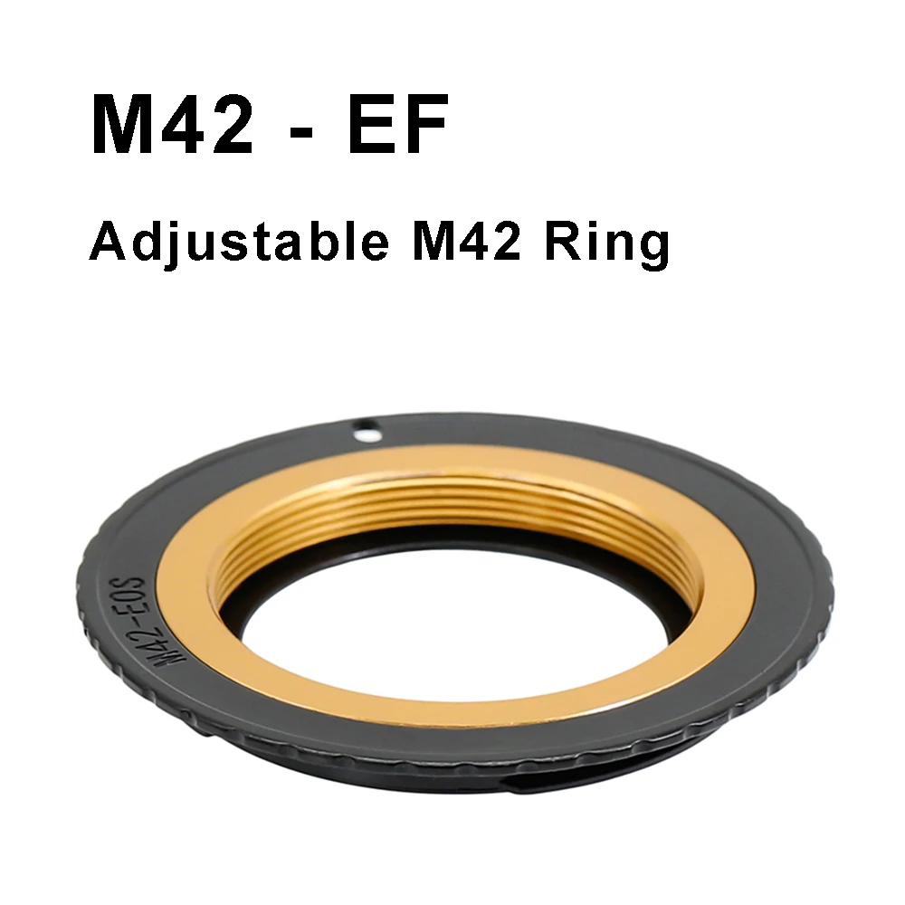 Nowy pierścień adaptera z mocowaniem EF - regulowany pierścień wewnętrzny do obiektywu z mocowaniem śrubowym M42 x 1, aparat Canon EOS EF / EF-S 5D 6D 90D itp.