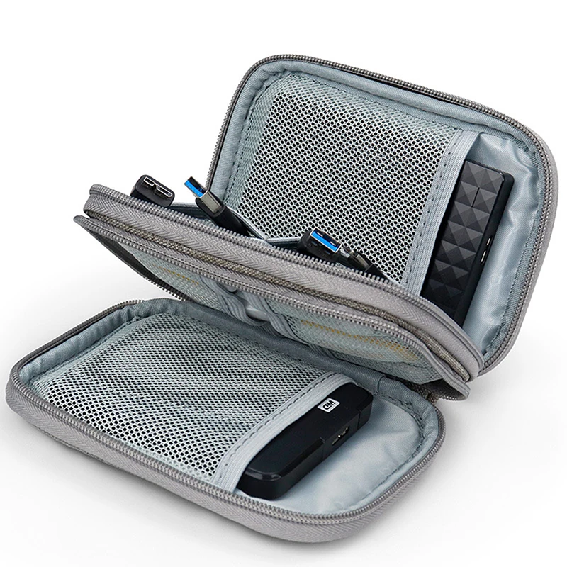 Travel Organizer Electronics Accessories Carrying Bag Portable Single/Double Layers Storage For Cable Hard Disk Power Bank