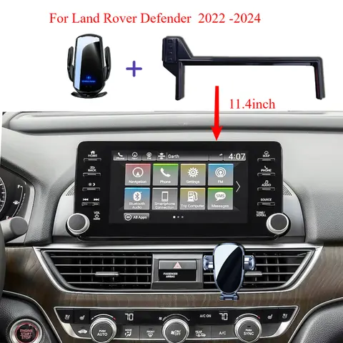 Land Rover Defender 자동차 전화 홀더 2022 2023 2024 멀티미디어 화면 고정베이스 무선 충전