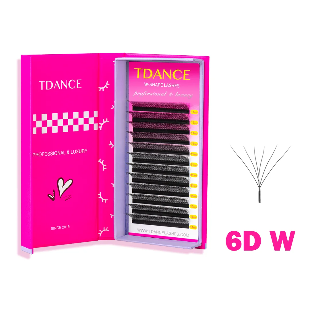 TDANCE W Shape Lash Soft Handmade 3d 4d 5d 6d 8d Premade Volume Fan C D 0.07MM Eyelashes Extension