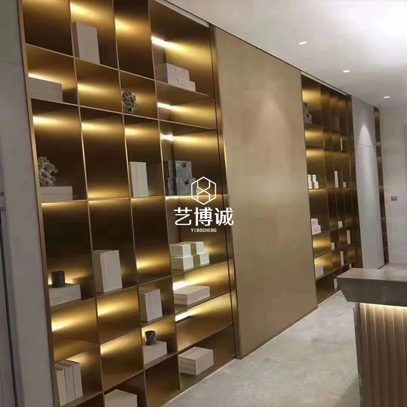 رف النبيذ المخصص Baijiu خزانة عرض خزانة الكتب خزانة الزخرفية الفاخرة، الشركة المصنعة الفولاذ المقاوم للصدأ