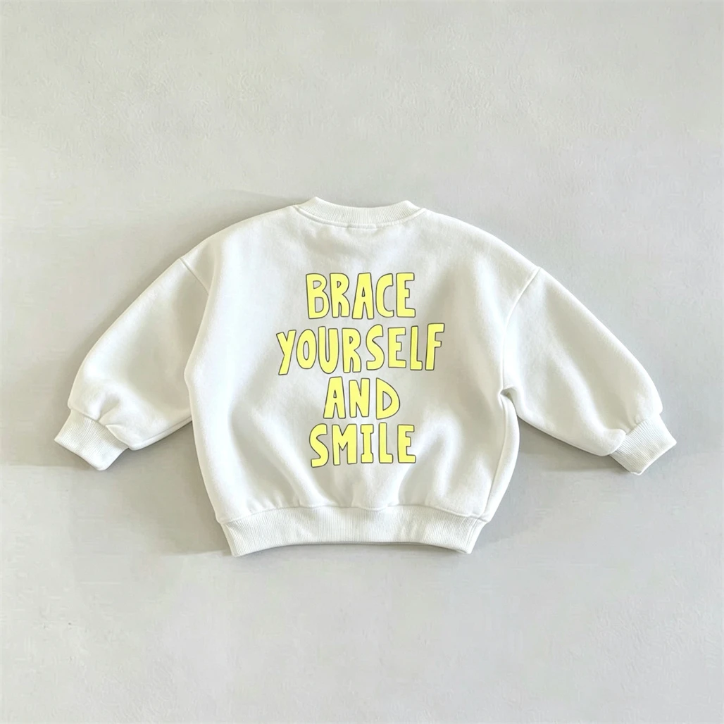 Doppelseitig bedruckter Kapuzenpullover für Kinder, Frühling und Herbst, langärmelige Oberteile, lockere, lässige Sportkleidung, Sweatshirts mit Rundhalsausschnitt für Kleinkinder – Detail 3