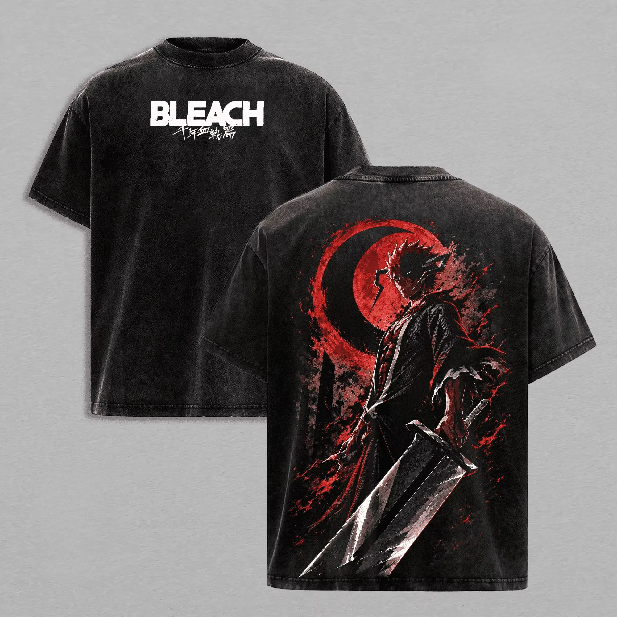 2026 Summer Hot Sale Anime BLEACH Ichigo Kurosaki Print T-shirt Y2K Unisex Gothic Harajuku Hip Hop Streetwear Oversized T-shirt