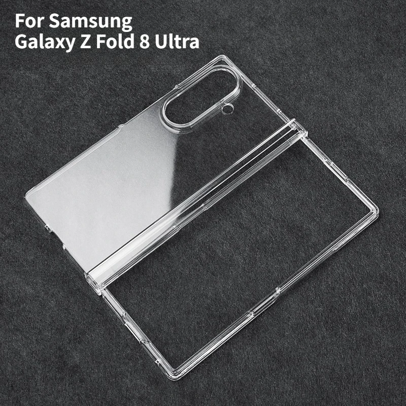 HD Transparent Hinge Protect Flip Case for Samsung Galaxy Z Fold 8 Ultra Fold 7 6 5 Anti-Fingerprint Shockproof Cover