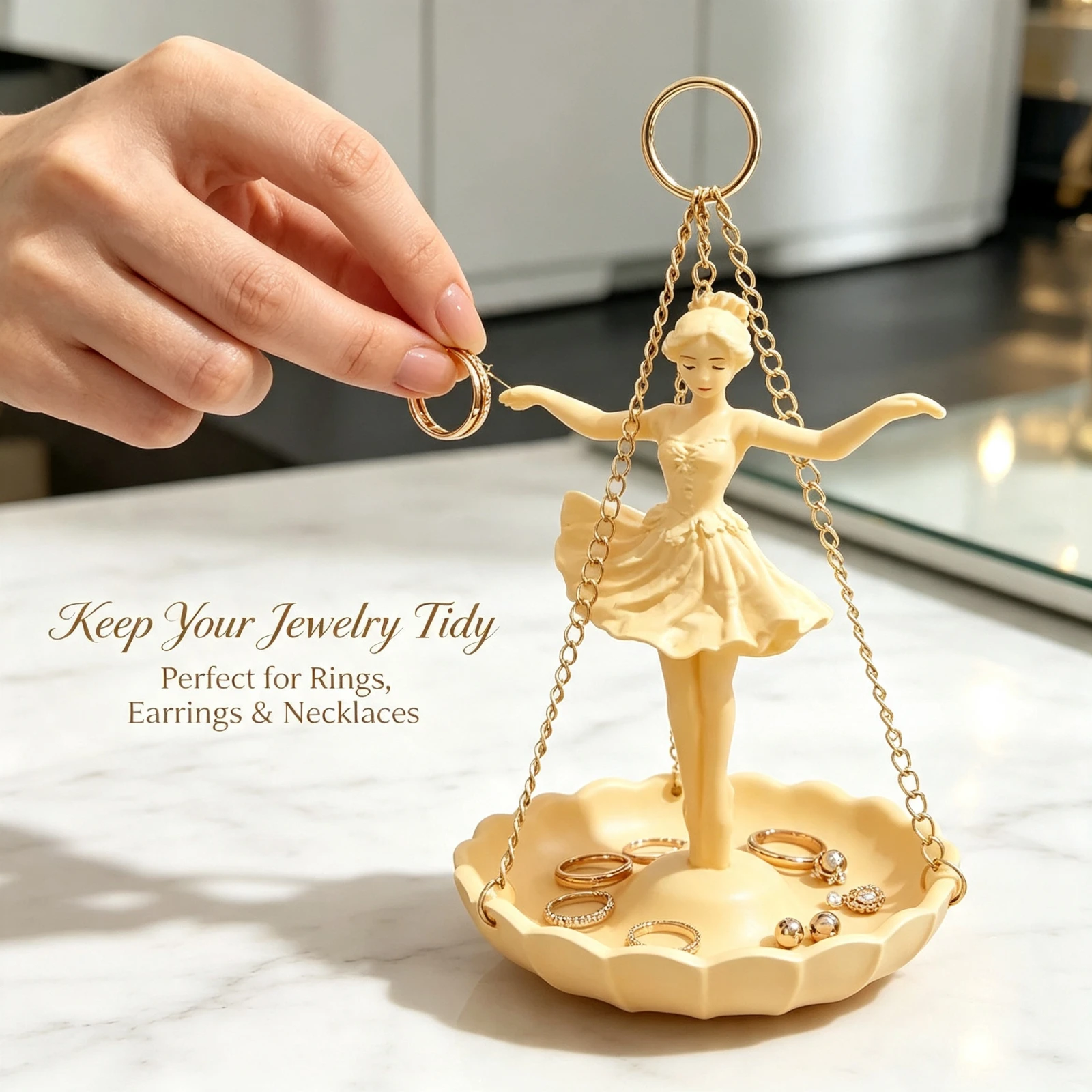 Resin Ballerina Hanging Planter Bird, Feeder Vintage Lady Sculpture Outdoor, Garden Decoration Home Yard Ornament, Gift Statue