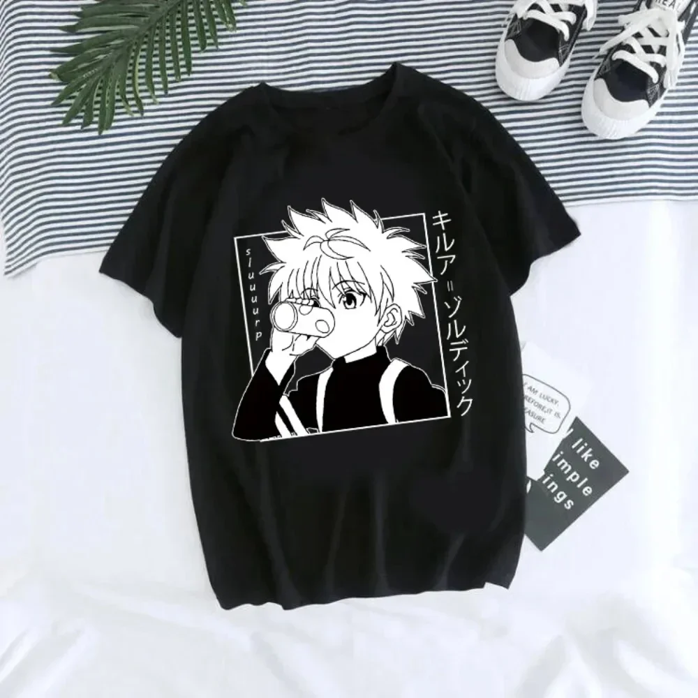 Anime Hunter X Hunter T-shirt Japanese Manga Hisoka Killua Zoldyck Kawaii Fun Harajuku T-shirt Kurapika Devil Fashion T-shirt