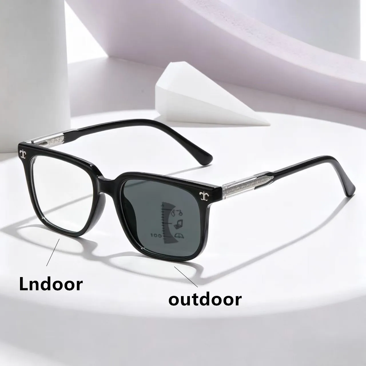 2026 Neue Photochrome Lesebrille für Damen und Herren, Quadratisch, Modisch, Outdoor-Lesehilfe, Progressive Multifokale Lesebrille