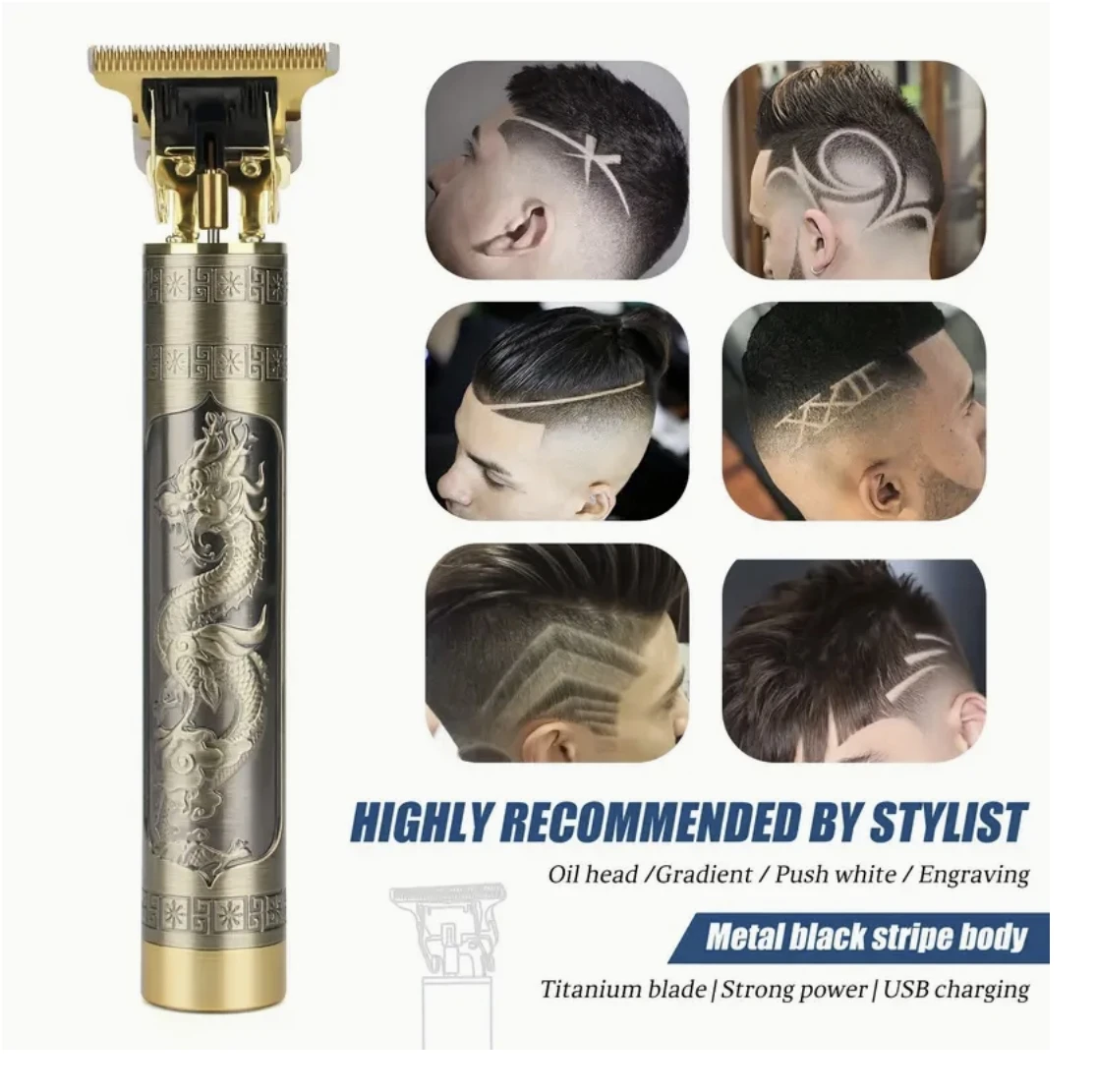 Heißer Verkauf Vintage T9 Elektrische Cordless Haar Schneiden Maschine Professionelle Haar Friseur Trimmer für Männer Clipper Rasierer Bart Leichter