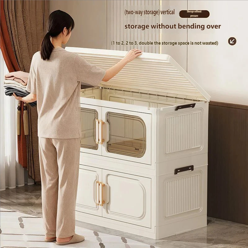 Storage box drawer style household large capacity storage box movable toy snack storage cabinet bedroom bedside table - view 2