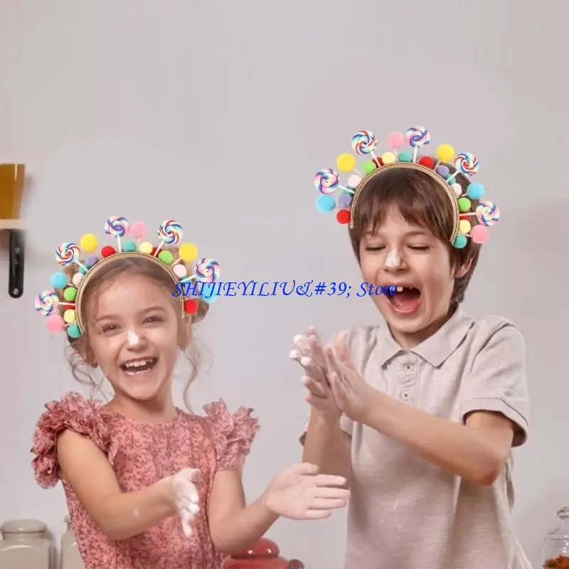 

E21F Childrens Celebratory Hat Colorful Oven Bake Clay Hair Clip For Birthdays Amusement