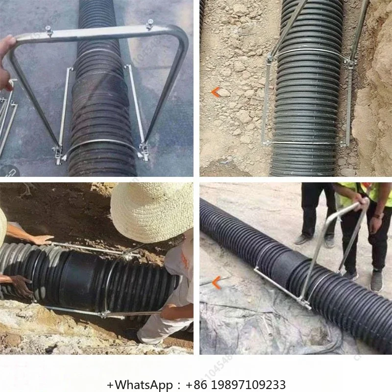 HDPE pipe thruster double wall corrugated pipe tensioner manual universal pipe docking installation artifact