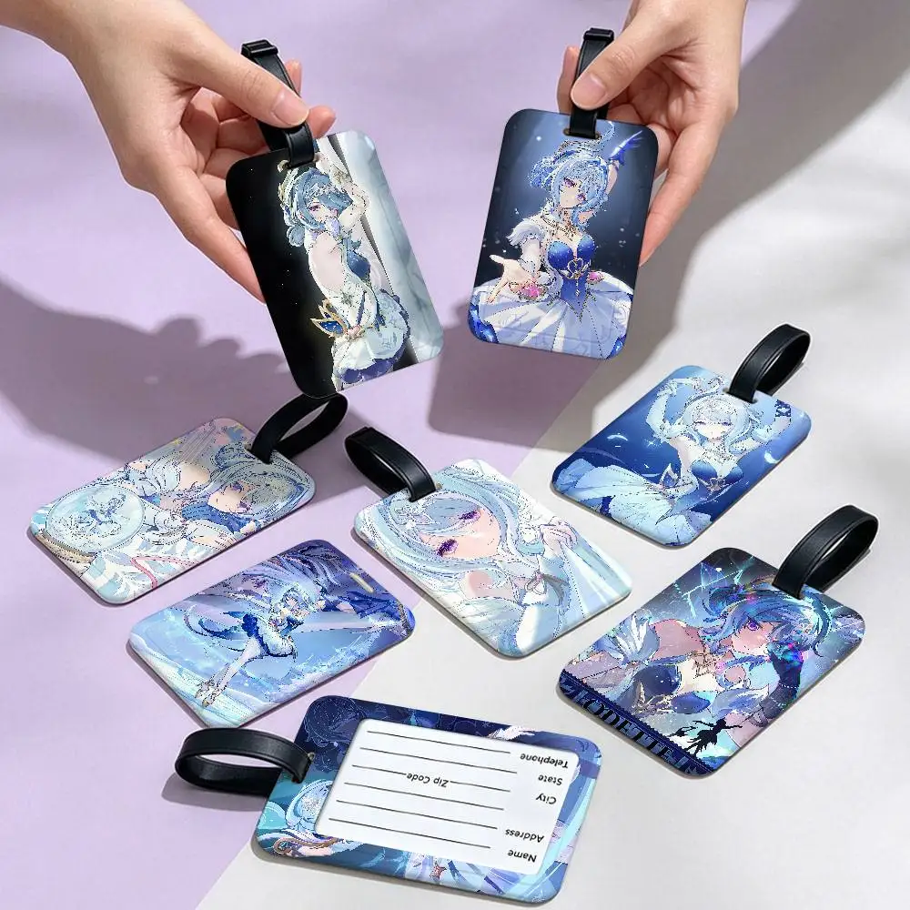Genshin Impact Odette Spessiva Durable PVC Anti lost Baggage Tag With Info Card Lightweight Luggage Identification Label