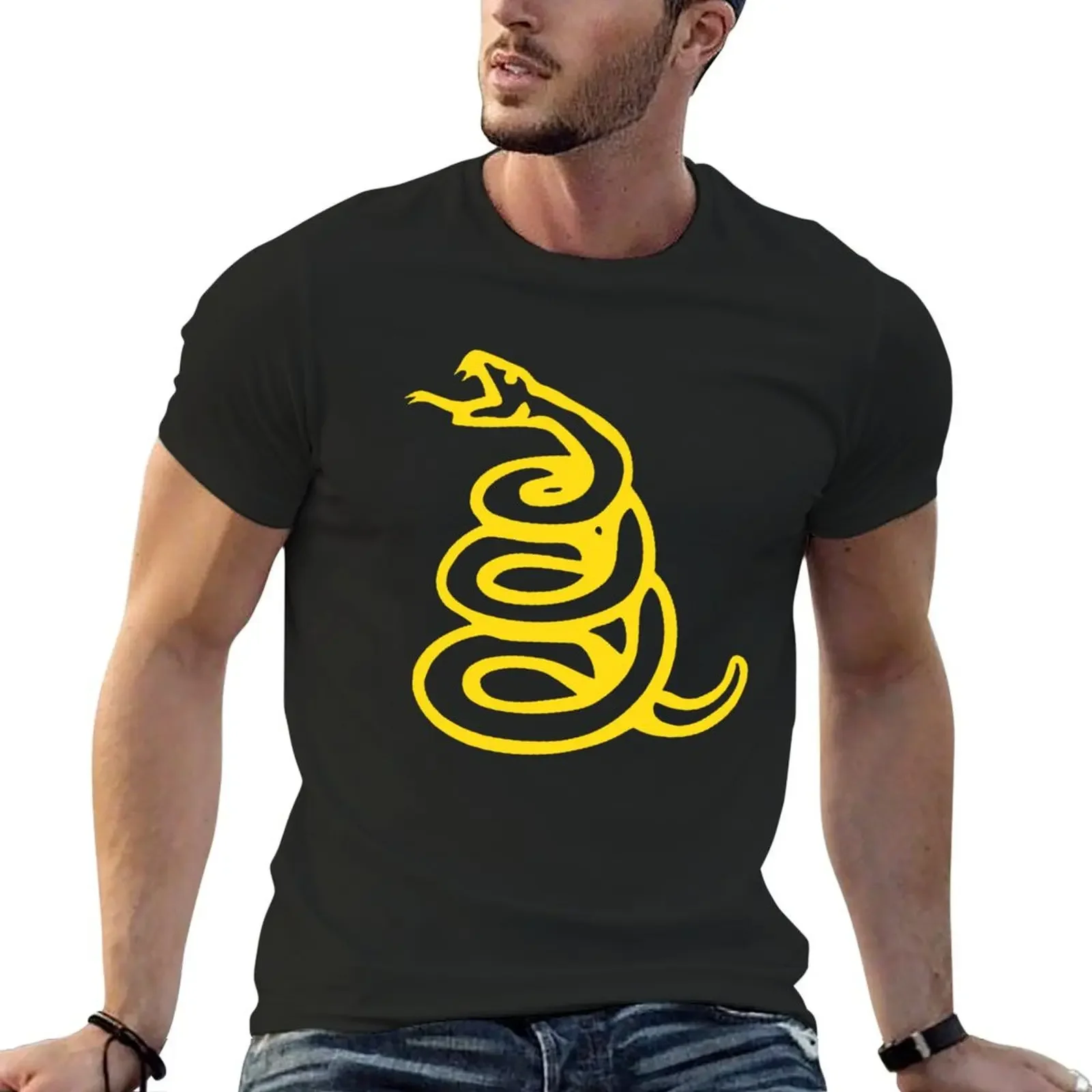 

DTOM - Don't Tread On Me Snake T-Shirt Short sleeve tee anime stuff street wear summer tops slim fit t shirts for men