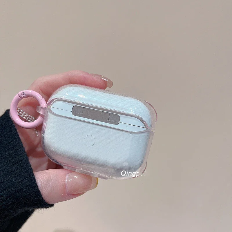 حافظة على شكل فيونكة وردية اللون لأجهزة AirPods 4 Pro 3 2 1 غطاء من البولي يوريثان الحراري الشفاف لأجهزة AirPods Pro 2 2nd Pro2 3rd 4th Generation Coque