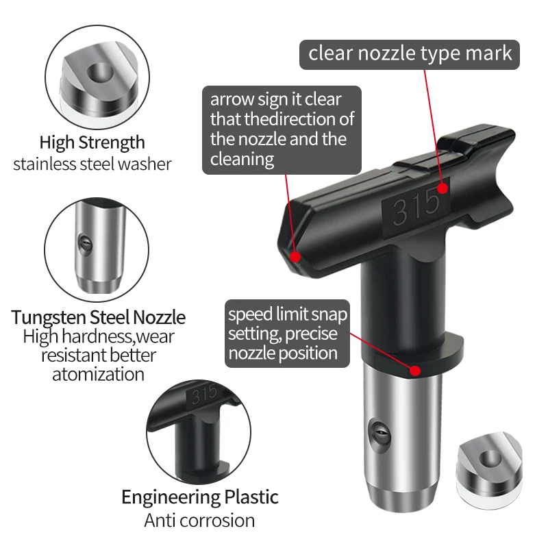 Imagem -03 - Durável Airless Pistola Dicas Seal Bico para Pintura Pulverizador Jardim Ferramentas Elétricas Reversão Ujung Nosel Semprot Tanpa Udara Conjunto