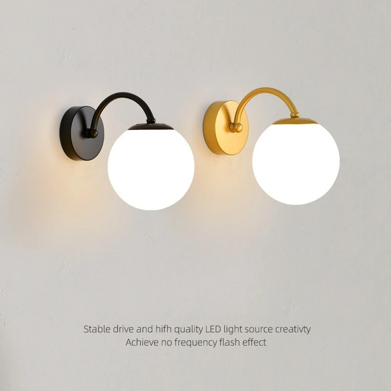 

Американский стеклянный настенный светильник, современный простой фоновый светильник для гостиной, новый стиль, светодиодный прикроватный светильник для коридора отеля, спальни