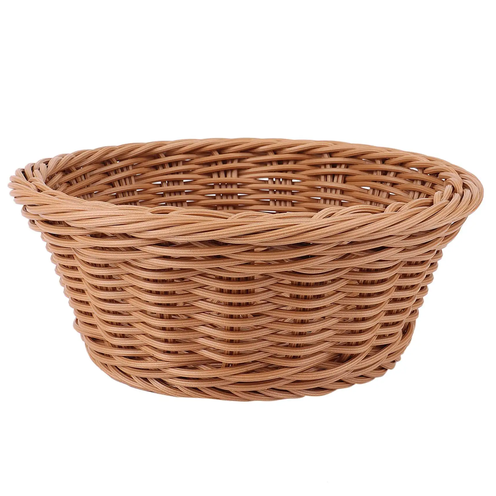 Imitation Rattan Woven Round Basket KTV Hot Pot Restaurant Snack Basket Woven Storage Basket Fruit Storage Basket,