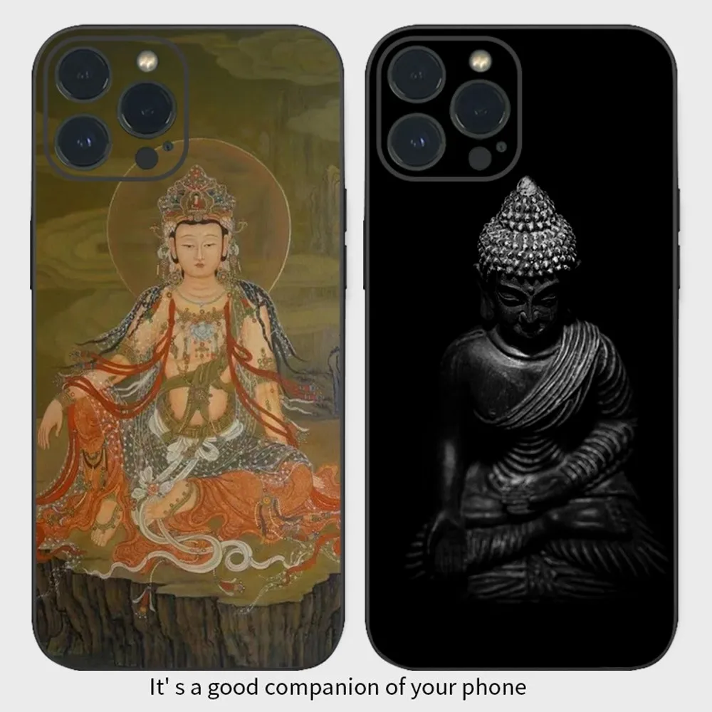 Buddhism Buddha Statue Gautama Om Hamsa Zen Phone Case  For iPhone16 15 14 13 12 Mini 11 Pro XS Max X XR SE5 6 7 8 Plus Soft Sil