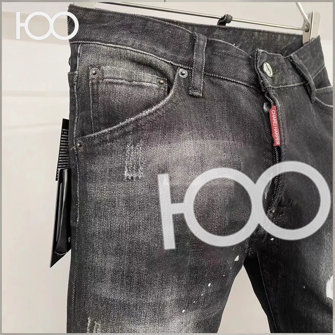 MENS JEANS 9950PANTS chareiharper 100 กางเกงยีนส์ลําลองผู้ชายใหม่อินเทรนด์ฤดูใบไม้ผลิและฤดูร้อนหลวมขาตรงกางเกงลําลองผู้ชายยาว