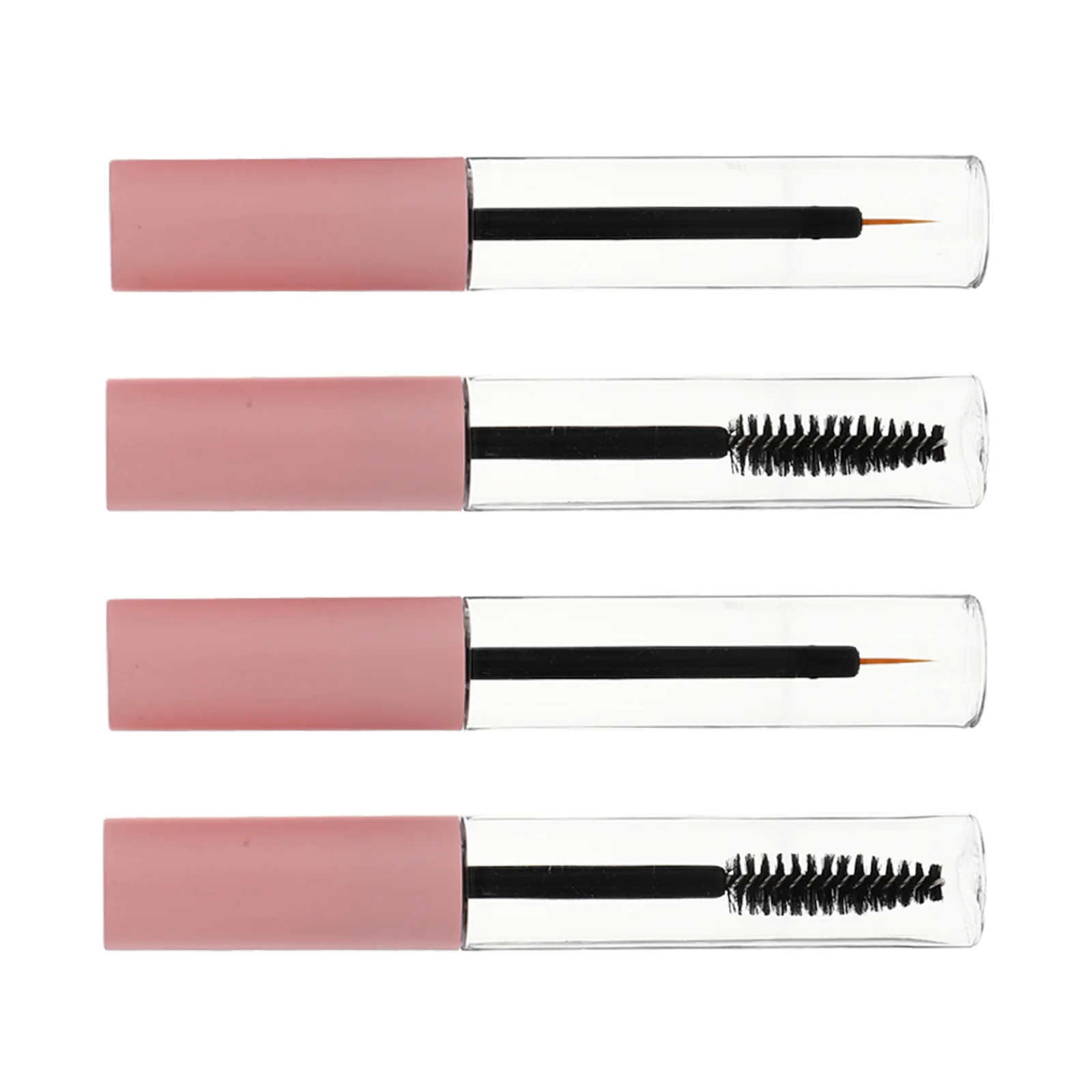 4Pcs Empty Mascara Tube Small Shadow Tip Liner Tube Durable Transparent Refillable Lash Cream Container Makeup Tool
