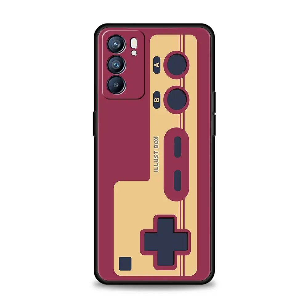 Video Game Boy Vintage GamePad Case For Oppo Find X6 Pro X5 A54 A53 A52 A9 A15 A95 A17 A16 A76 A74 A57 Reno8 Reno6 Pro 5G Cover