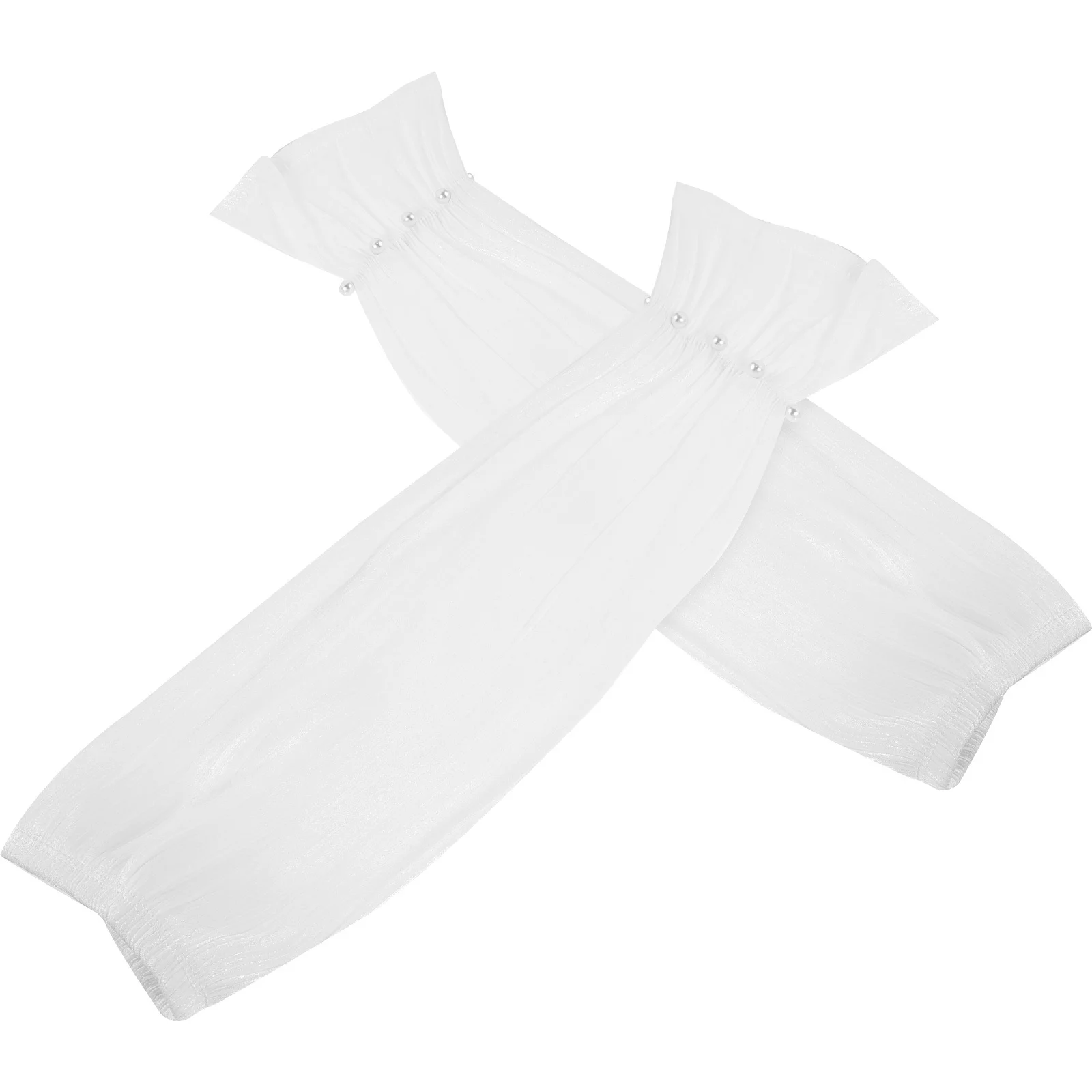 1 زوج الأشعة فوق البنفسجية أكمام أذرع تبريد للنساء اللؤلؤ ديكور تنفس التبريد الشمس حماية القيادة في الهواء الطلق الرياضة الأكمام أغطية للذراع للنساء #1