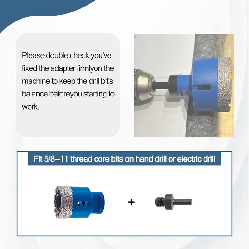 Core Drill Bit Adapter Drill Bit Adapter Core Drill Bit Adapter 5/8"-11 Hex Shank Drill Bit Adapter