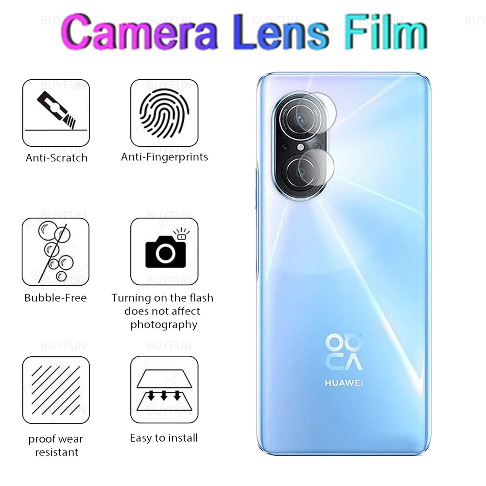 กล้องเลนส์ป้องกันฟิล์มสำหรับ Huawei Nova 9 SE หน้าจอกระจกนิรภัยสำหรับ Hauwei Nova9 SE 9SE 6.78 "ความปลอดภัย Protector