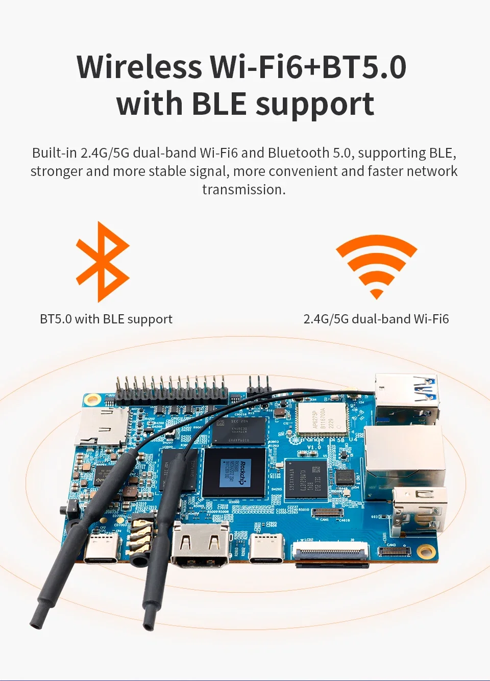 Imagem -05 - Placa de Desenvolvimento Laranja pi 5b Rk3588s Wi-fi Bluetooth Vídeo Ble 8k Mini pc Sbc 16gb Ram 128gb Emmc 64-bit Rockchip