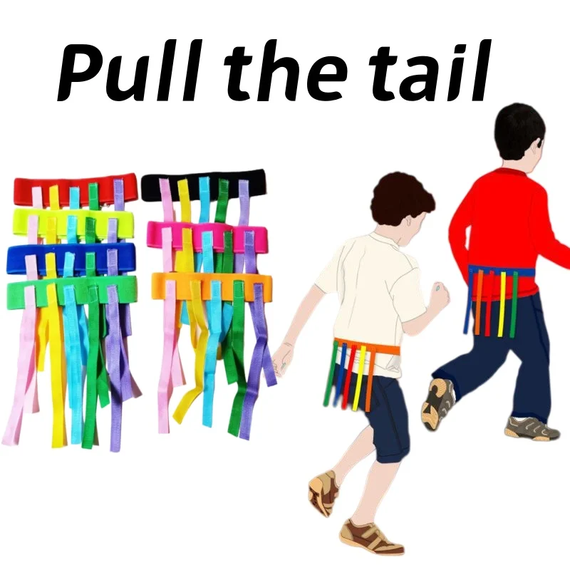 Cute Interactive Chasing Game Belts Ribbons Tail Toy for Outdoor Sports Activities Teamwork Building Family Fun Kids Party Gifts