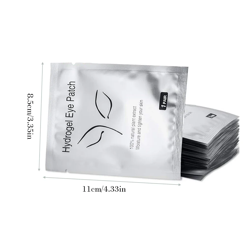 Juego de 100 pares de pegatinas de gel para extensión de pestañas, pegatinas de máscara de ojos de hidrogel sin pelusa para extensiones de pestañas