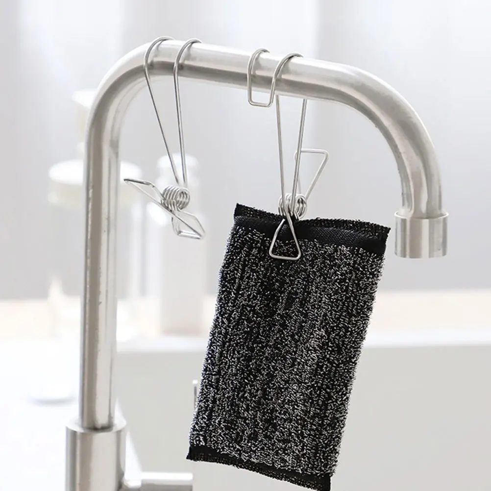 

20Pcs Stainless Steel Laundry Clips Clothes Hanging Clips Non Slip Hook Clip Bathroom Kitchen Space Saving Home Use Metal