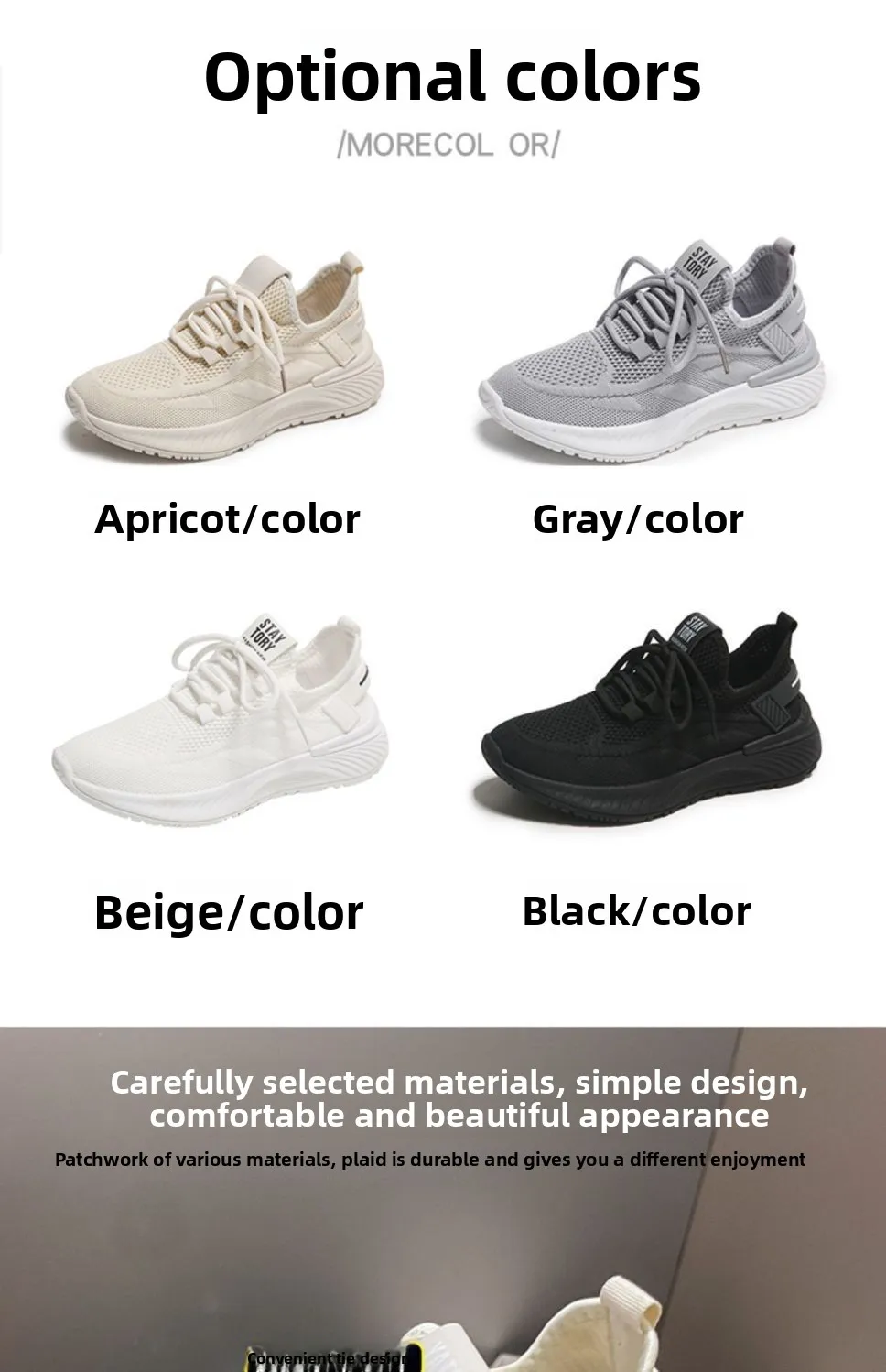 Atmungsaktive Damen-Mesh-Sneaker mit Wellensohle, dicker Plateau-Sohle, höhenverstellbar, leicht, zum Schnüren, für den Alltag, zum Gehen, Sport, Freizeit. – Detail 7
