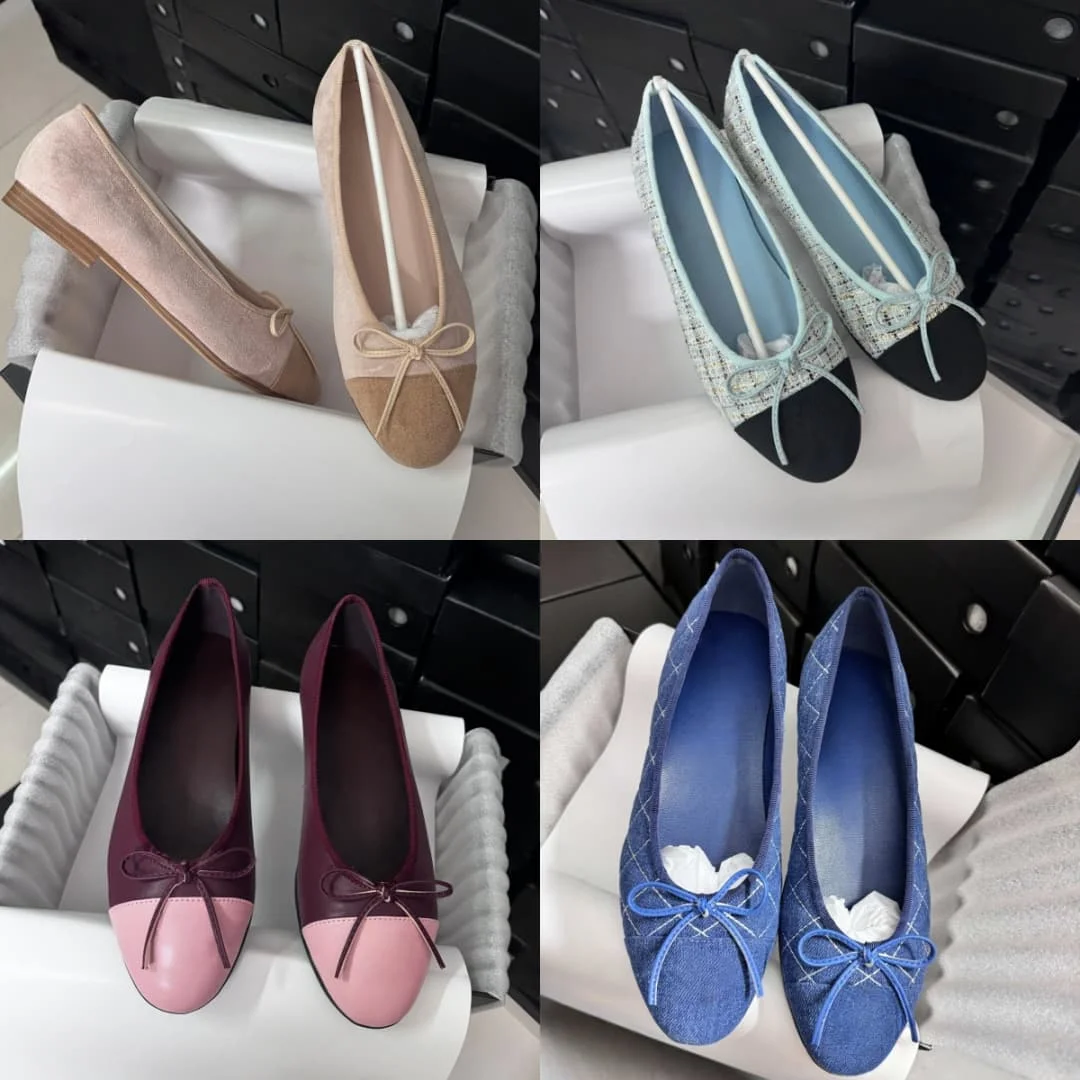 Image of Frühlings-Ballerinas aus Leder mit Schleife für Damen - Bequeme und elegante Damenschuhe für schlanke Füße