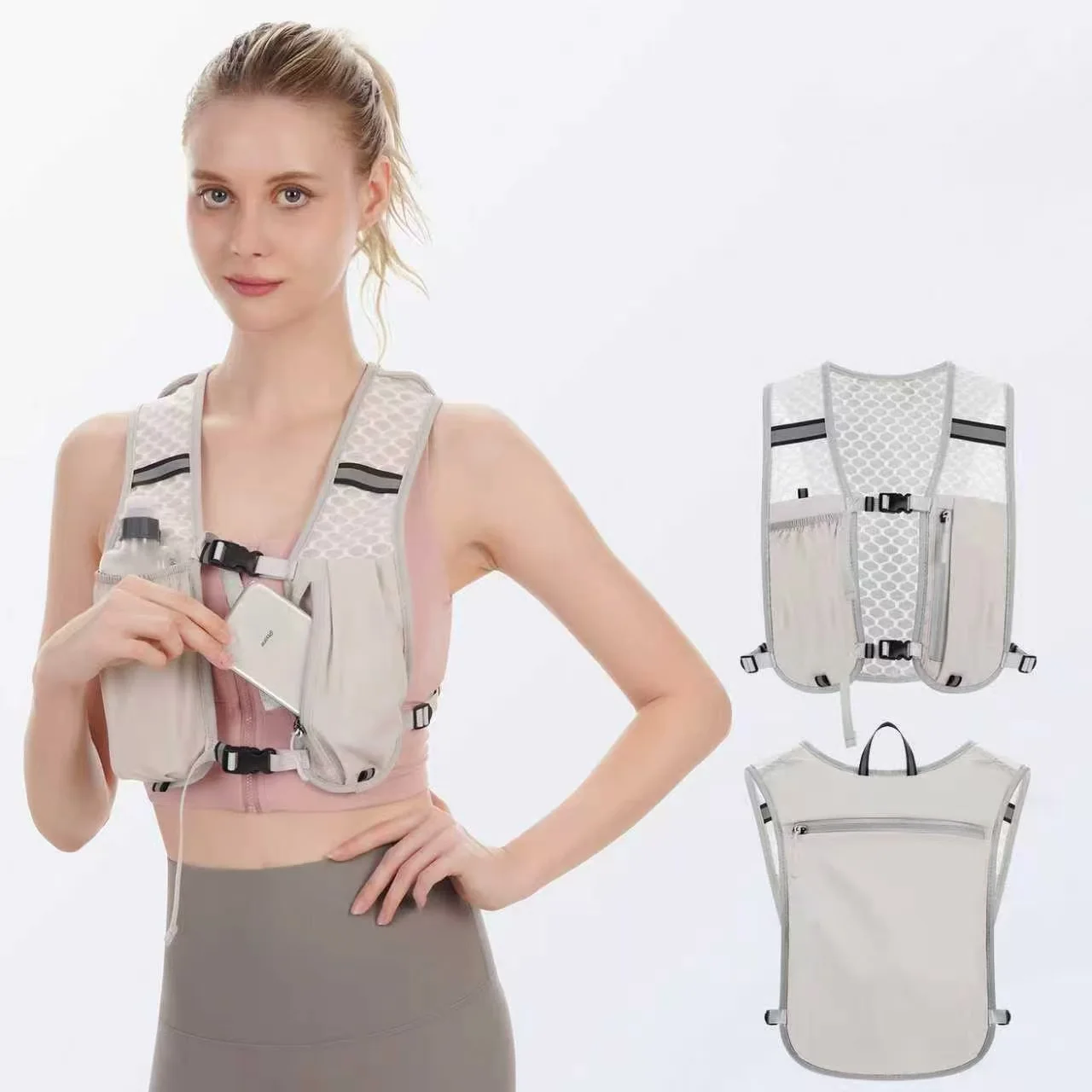 Running Hydration Vest Backpack for Cycling Marathon Lightweight Water Chest Pack with Phone Storage Pocket Hiking Accessories