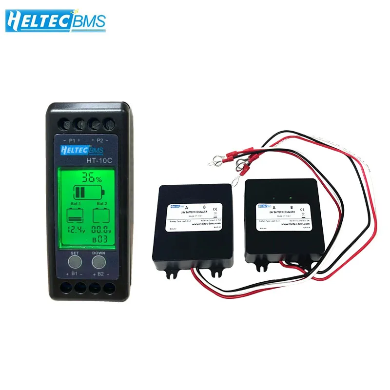 Heltec Equalizador de Bateria para Dois 12v Gel Flood Agm Baterias de Chumbo Ácido Balanceador de Voltagem Chumbo Ácido Regulador Carregador de Bateria