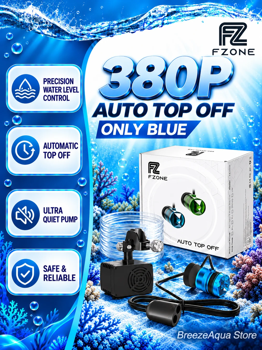 FZONE ATO-380P AUTO TOP Off System Aquarium Wasser Nachfüllpumpe Intelligentes Automatisches Zubehör Für Aquarien Aquarien Set Filter