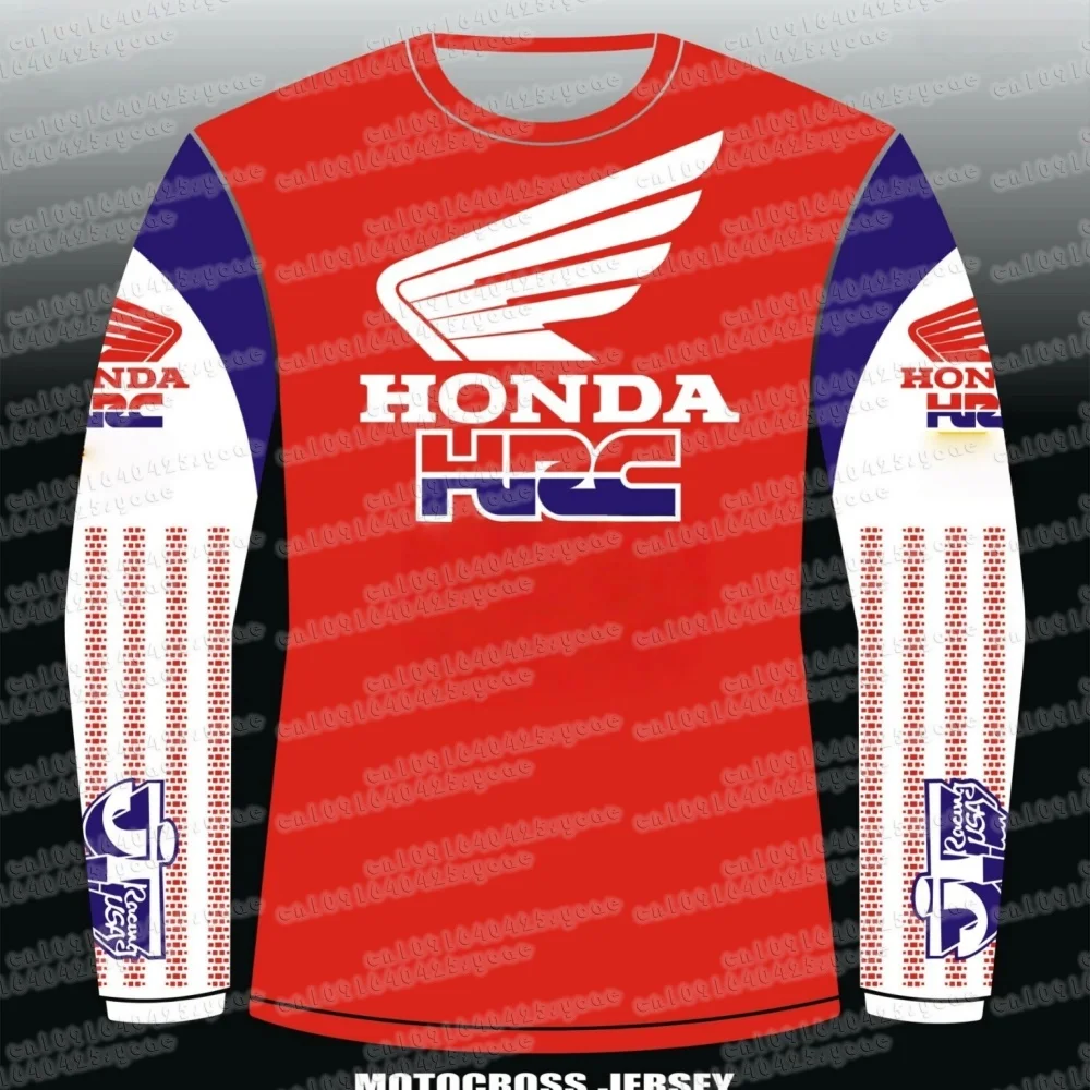 

Быстросохнущая мотоциклетная майка Honda для мужчин, осенняя дышащая футболка с длинными рукавами для езды на велосипеде, внедорожных гонок, мотоциклетный велосипед