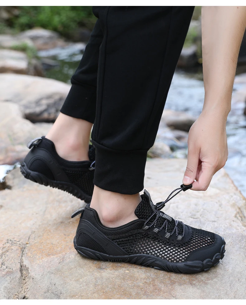 Sommerliche Flusslauf-Schuhe, atmungsaktive, lässige Sportschuhe aus Mesh für Herren, ausgehöhlte Mesh-Outdoor-Bergsteiger- und Wanderschuhe – Detail 23