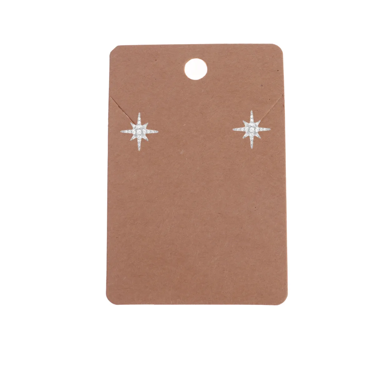 100Sets Kraft Paper Earring Cards Pack Includes 100 Opp Bags Perfect for Jewelry Packaging Display Storage Pre Cut Hole Kraft