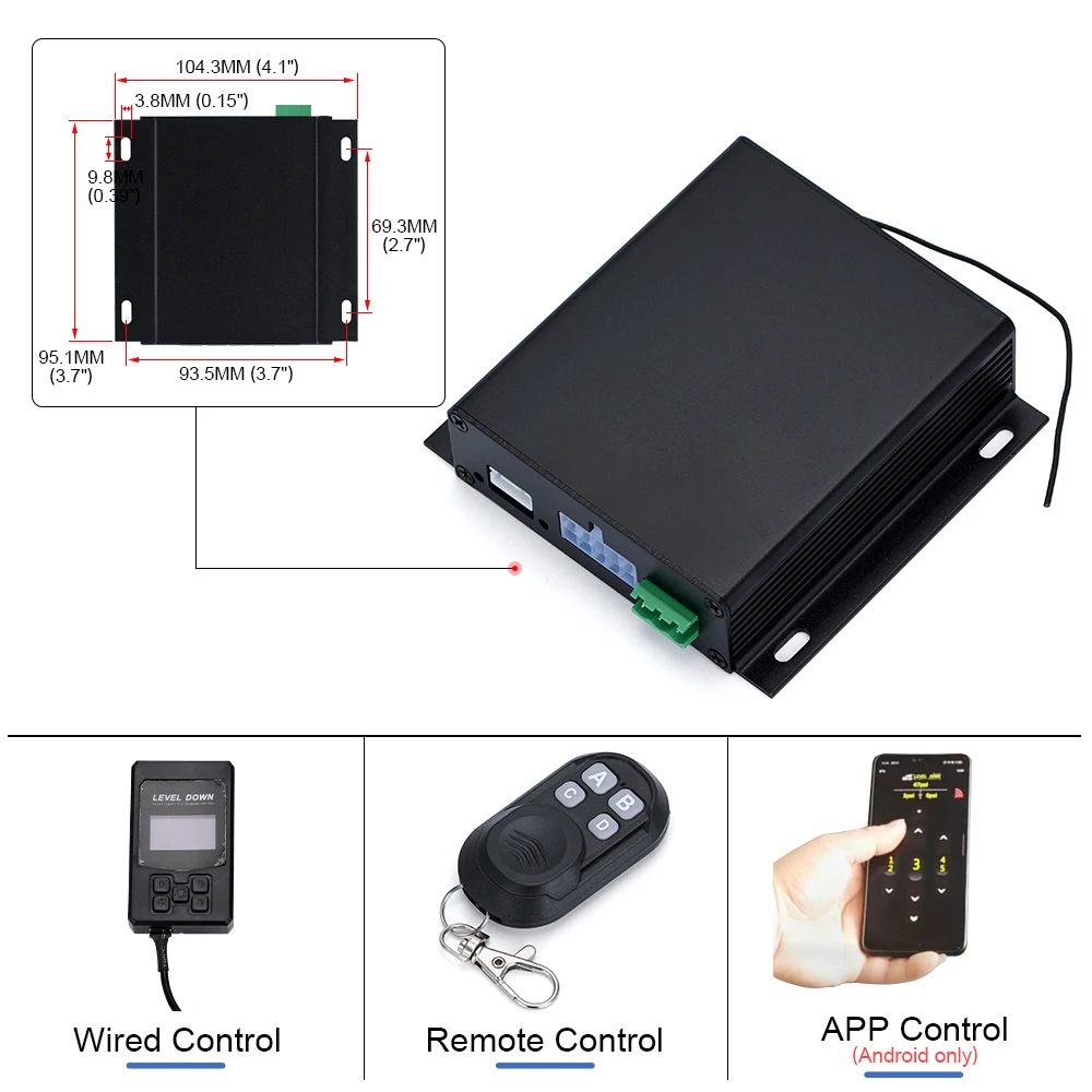 Universal Car Air Ride Suspension Electronic Control System With Pressure Sensor Support Bluetooth Remote Wire Control