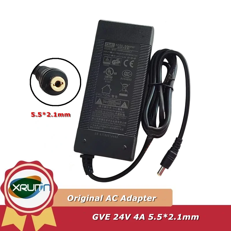 

Genuine GVE GM85-240400-F AC DC Adapter 24V 4A 96W Charger Power Supply 5.5*2.1mm
