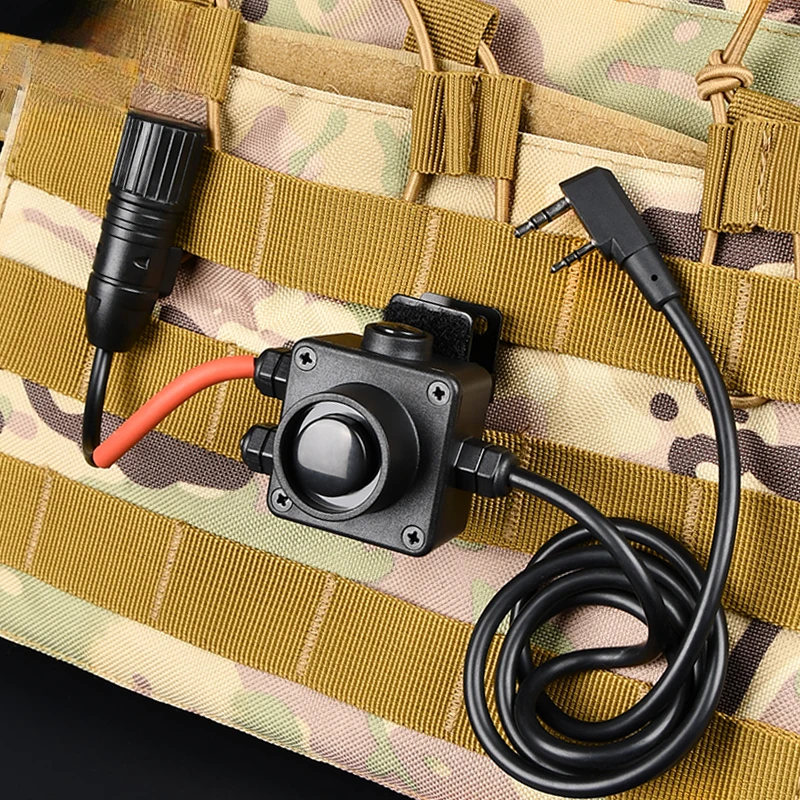 Tactical outdoor communication multifunctional walkie-talkie headset PTT patch cord plug converter