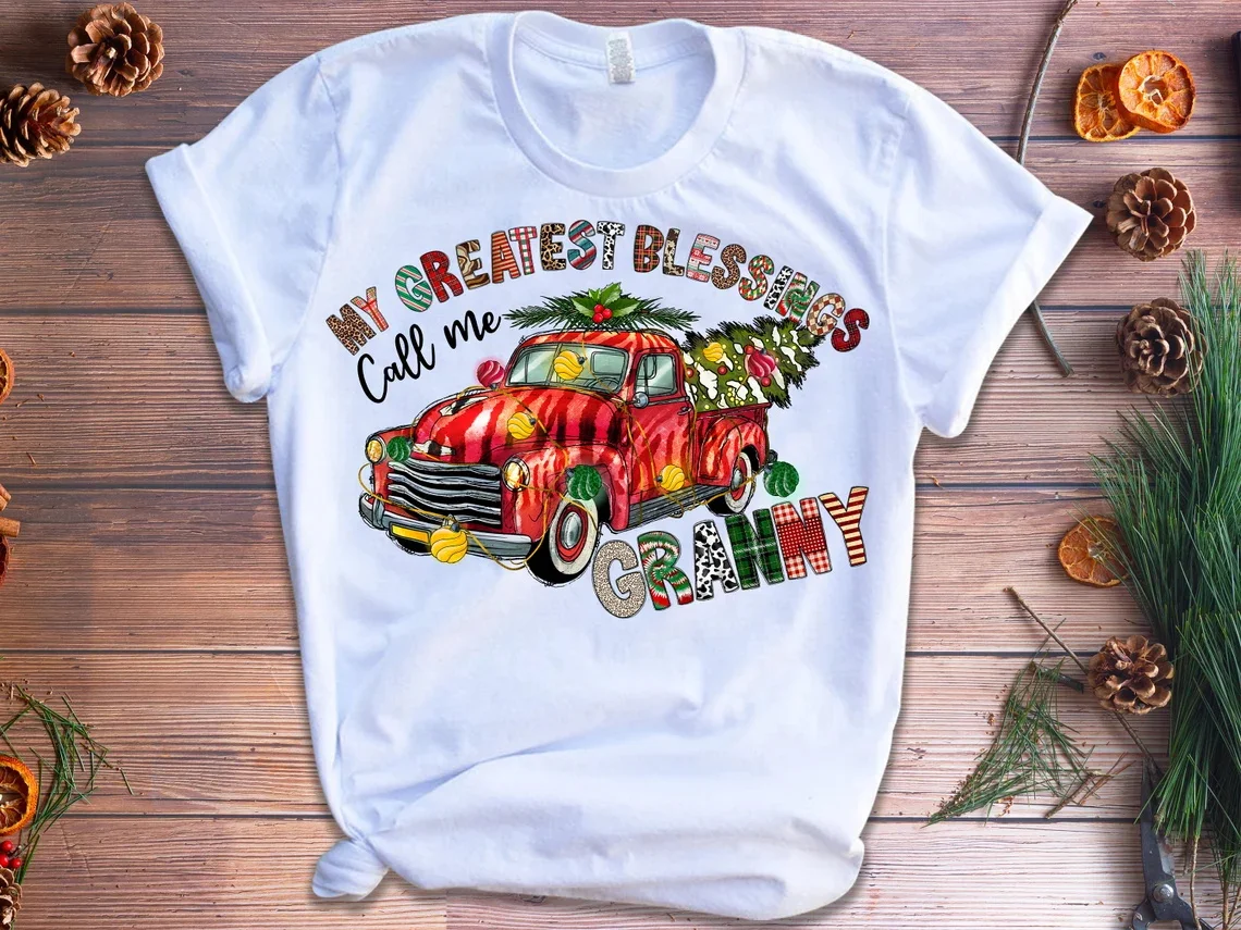 My Greatest Blessings Call Me Granny Graphic Print Tshirt Women Merry Chrsitmas Ha Ha Ha Dachshund T Shirt Femme Streetwear