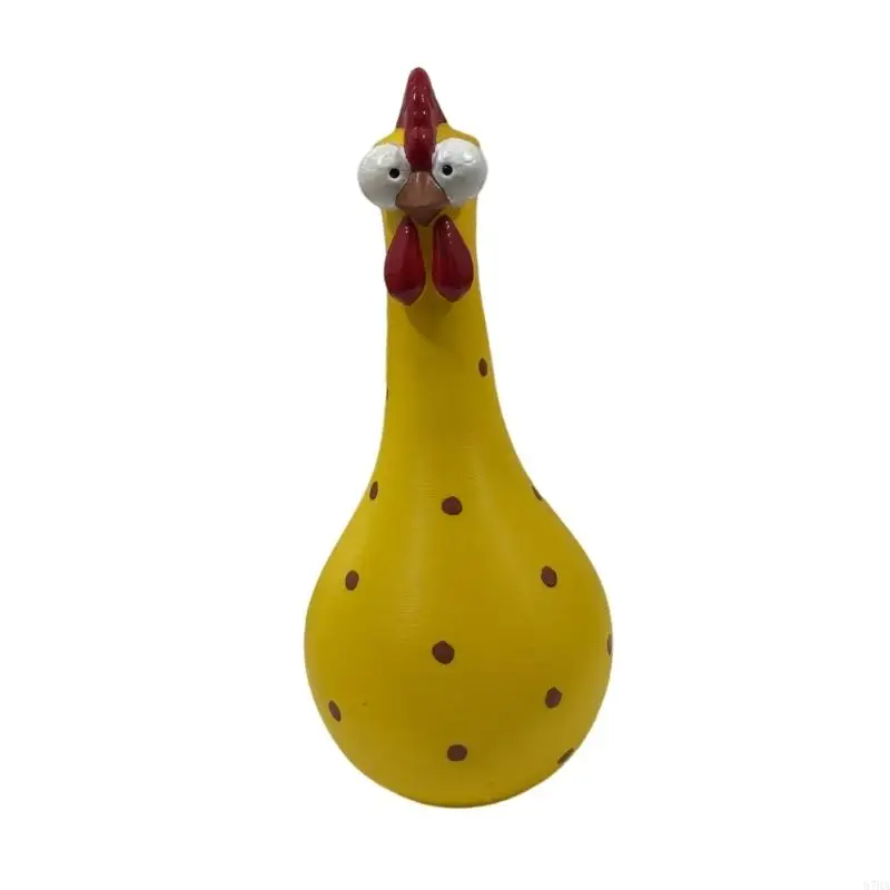 Hals Bunte Dot Huhn Vasen Harz Kunst Skulptur Dekore Für Home Desktop Display Blumen Arrangement 87HA – Detail 3