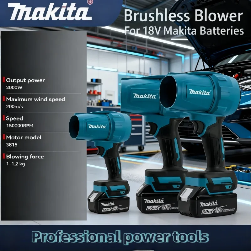 

Makita Blower Car Cleanin 30000RPM Turbo Jet Fan Duster wind speed Electric Air Turbo Rechargeable with Light 18 Violent