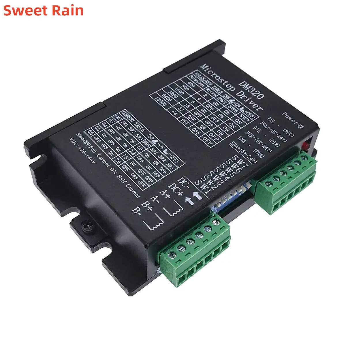 

Stepper motor driver controller DM320 2H320 PULSE 12800 microstep motor brushless DC motor shell for 28 35 42 stepper drivers