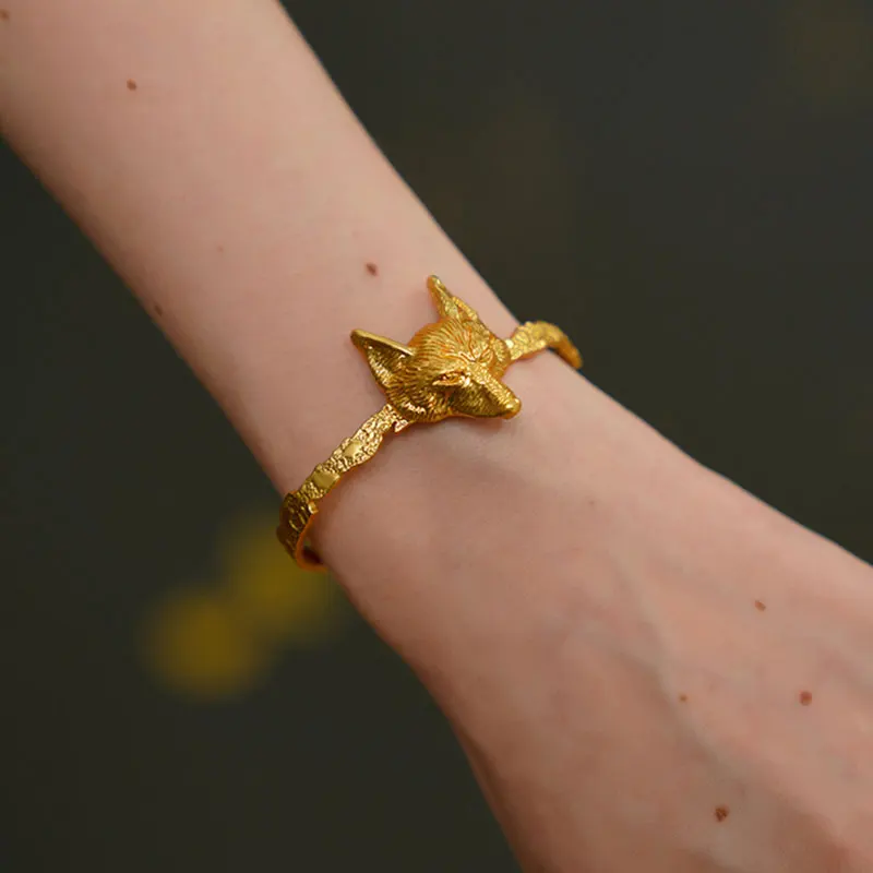 Women's Fox Metal Gilded Bracelet, Women's Accessories