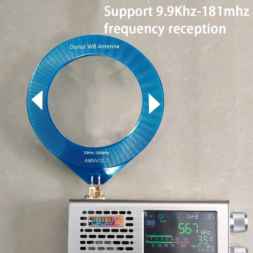 

Donut MW/SW Antenna 9.9khz-181mhz SMA Interface Mini Loop Antenna Radio Antenna for Malachite SDR Receiver TEF6686 Receiver